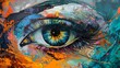 Expressive Eye in Abstract Colorful Artwork