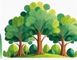 minimalistic illustration of cute trees