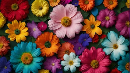 Wall Mural - colorful flowers background