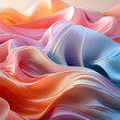 abstract background of colored wavy silk or satin. 3d render illustration
