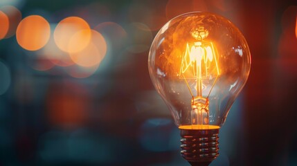 Poster - A light bulb glowing brightly, representing the invention and impact of electricity
