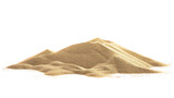 Desert sand pile, dune isolated on white, with clipping path, side view