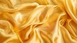 Gold fabric background, wavy yellow texture. Luxurious silky smooth fabric Ai generated 