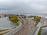 Fototapeta Konie - Panorama von Rostock Warnemünde am alten Strom