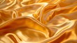 Gold fabric background, wavy yellow texture. Luxurious silky smooth fabric Ai generated 