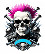 Skull of the punk bikers logo