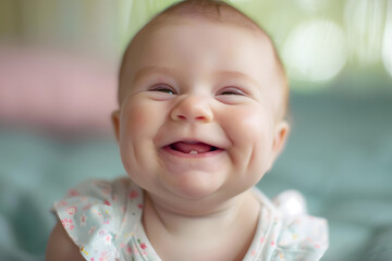 Wall Mural - Beautiful smiling cute baby