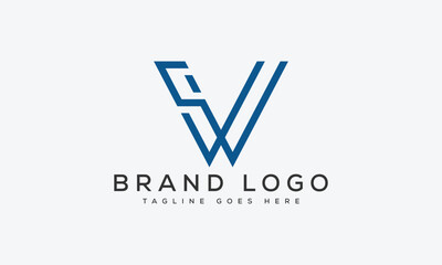 Wall Mural - letter SW logo design vector template design for brand.
