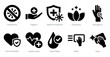 A set of 10 hygiene icons as no bacteria, hygiene, bacteria protection