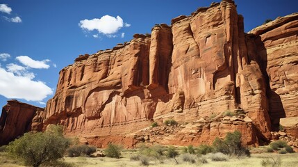 Canvas Print - red rock canyon formed by wind.