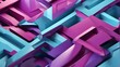 geometric design in purple and blue, abstract 3D render