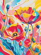 Vibrant Floral Euphoria: Abstract Poppies in Colorful Bloom