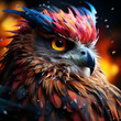 bird of prey on fire background. 3d rendering and illustration.