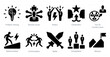 A set of 10 challenge icons as problem solving, resolve issues, rivalry