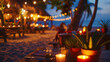 Evening Beachside Restaurant Ambience with Lanterns