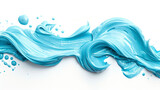 Fototapeta Las - Blue toothpaste on white background.
