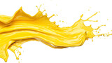 Fototapeta Las - Yellow paint splashing isolated on white background.