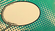 Blank empty speech bubbles ,Comic abstract concept with speech bubble, halftone, rays and slanted lines effects in green colors