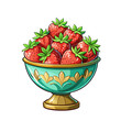 Red berry strawberry sweet icon on white background