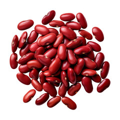 Wall Mural - Top view of red beans isolated on transparent or white background, png