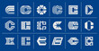 Modern line company letter C logo bundle