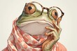 A colorful frog with big glasses