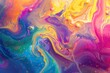Rainbow colors in soap bubble art and oil mix background.
