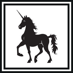 Unicorn silhouette clipart on a white background