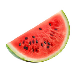 Wall Mural - single slices of watermelon isolated on transparent background Generative Ai.