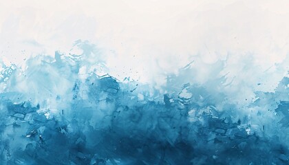 Wall Mural - A blue and white background with splatters of paint