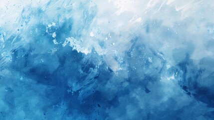 Poster - A blue and white background with splatters of paint