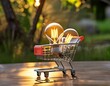 Illuminating InsightsA Shopping Cart Brimming with Innovative Lightbulb Ideas for Business Growth and Retail Success