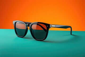 Wall Mural - photograph of blank sunglasses, meticulously styled and photographed against a backdrop that enhances their color and design