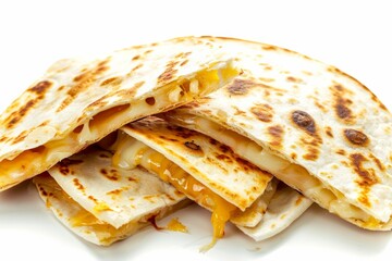 Wall Mural - Cheese Quesadillas Isolated on clear white background 