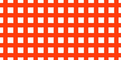 Seamless pattern with vichy texture. Checkered background in red color.