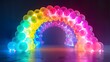 Neon-lit Balloon Arch for Captivating Night Event with Vibrant Glowing Lights and Vibrant Colors
