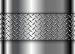 Silver chrome metal background with diamond plate texture pattern.