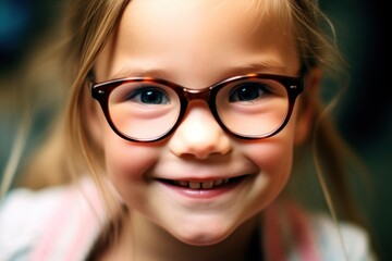 Wall Mural - a close-up of a girl wearing glasses