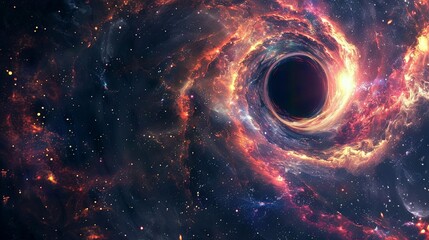 Wall Mural - cosmic black hole swirling in vibrant galaxy