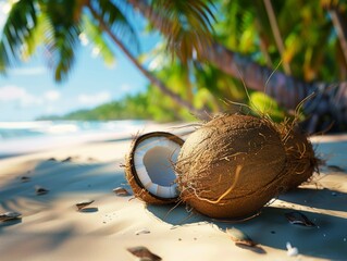 Wall Mural - coconut beach, sandy colours 