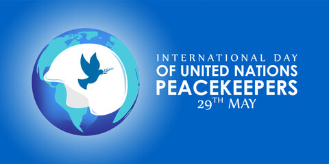  Vector illustration of International Day of United Nations Peacekeepers social media feed template