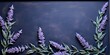 Lavender Chalk and Paint on Blackboard Background, Lavender, chalk, blackboard background
