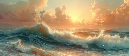 Wall Mural - Moments of silence are filled with the soothing sound of waves, a comforting backdrop to romantic musings.