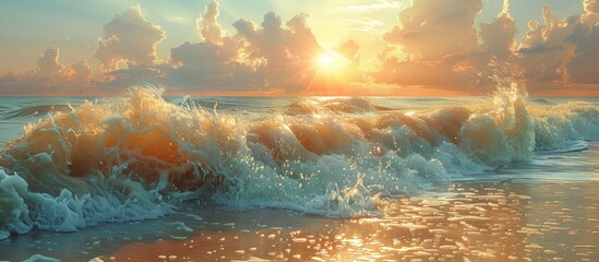 Wall Mural - The gentle lapping of waves provides a soothing soundtrack to conversations filled with laughter and tenderness. 