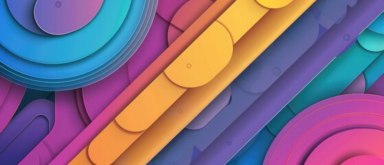 Wall Mural - Abstract colorful oval background with gradient color - vector