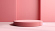 3D rendering of pink podium platform