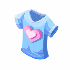 Wall Mural - a blue t - shirt with a pink heart on it