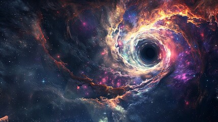 Wall Mural - cosmic whirlpool galaxy with vibrant colors and stars