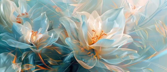 Wall Mural - Blooming Symphony Exquisite Abstract Design Inspired by the Graceful Beauty of Flowers, exquisite, graceful beauty, artistic, contemporary, modern, digital art, visual art, graphic, concept, floral.