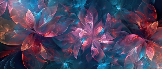 Wall Mural - Blooming Symphony Exquisite Abstract Design Inspired by the Graceful Beauty of Flowers, exquisite, graceful beauty, artistic, contemporary, modern, digital art, visual art, graphic, concept, floral.